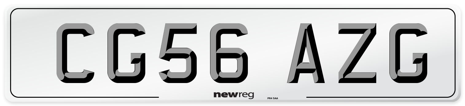 CG56 AZG Number Plate from New Reg